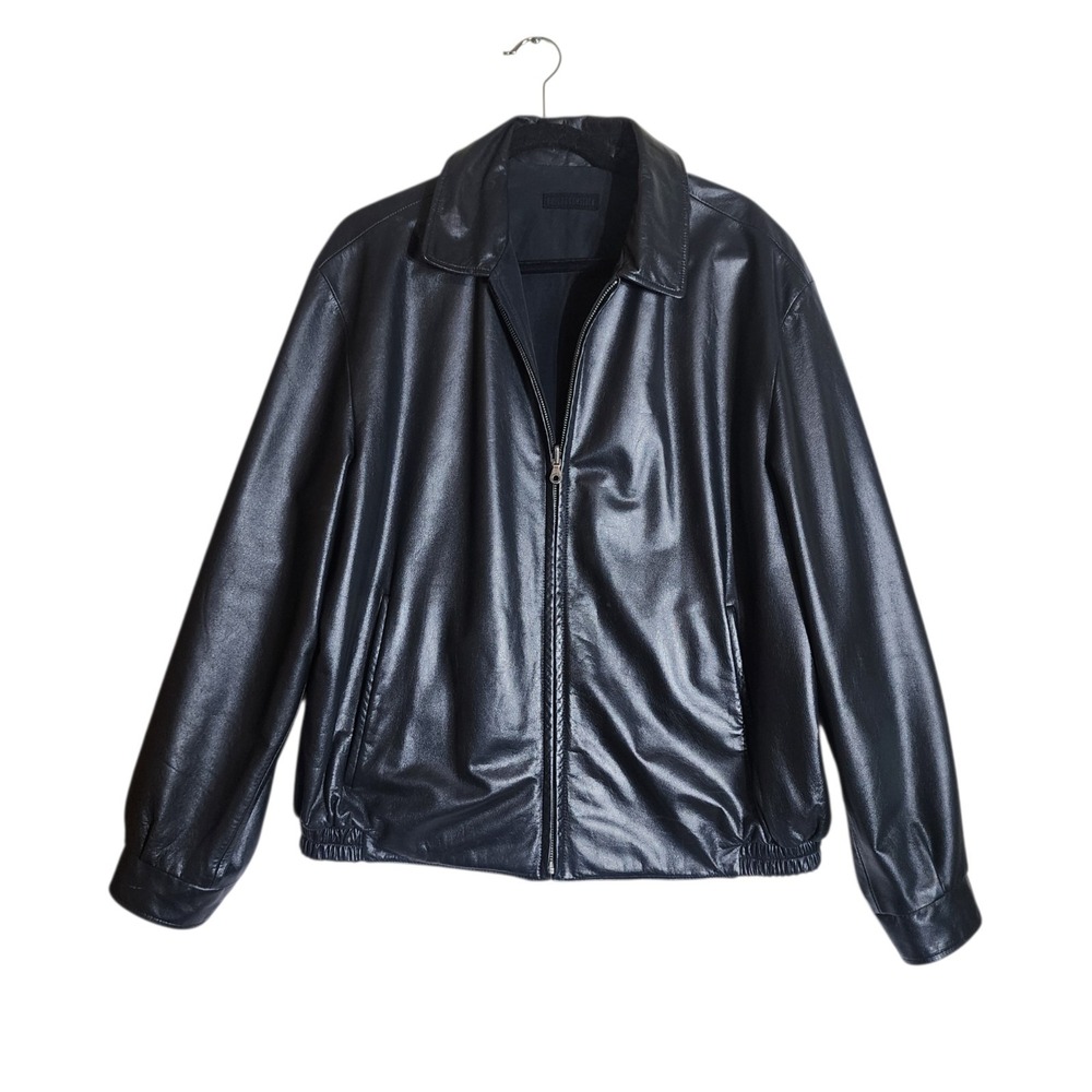 Robert‎ Comstock Black Leather Jacket Reversible Mens Size 40